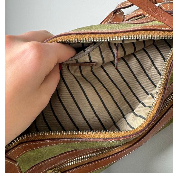 Vintage Kate Spade Green Suede Leather Shoulder Bag - Picture 11 of 12